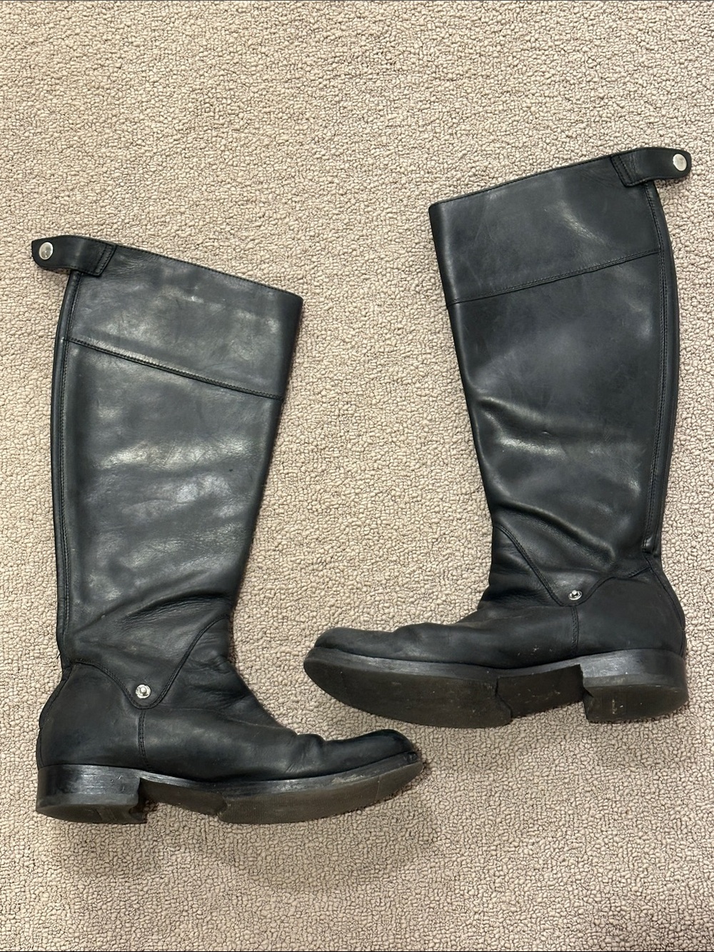 DSQUARED2 Black Leather Tall Combat Boots